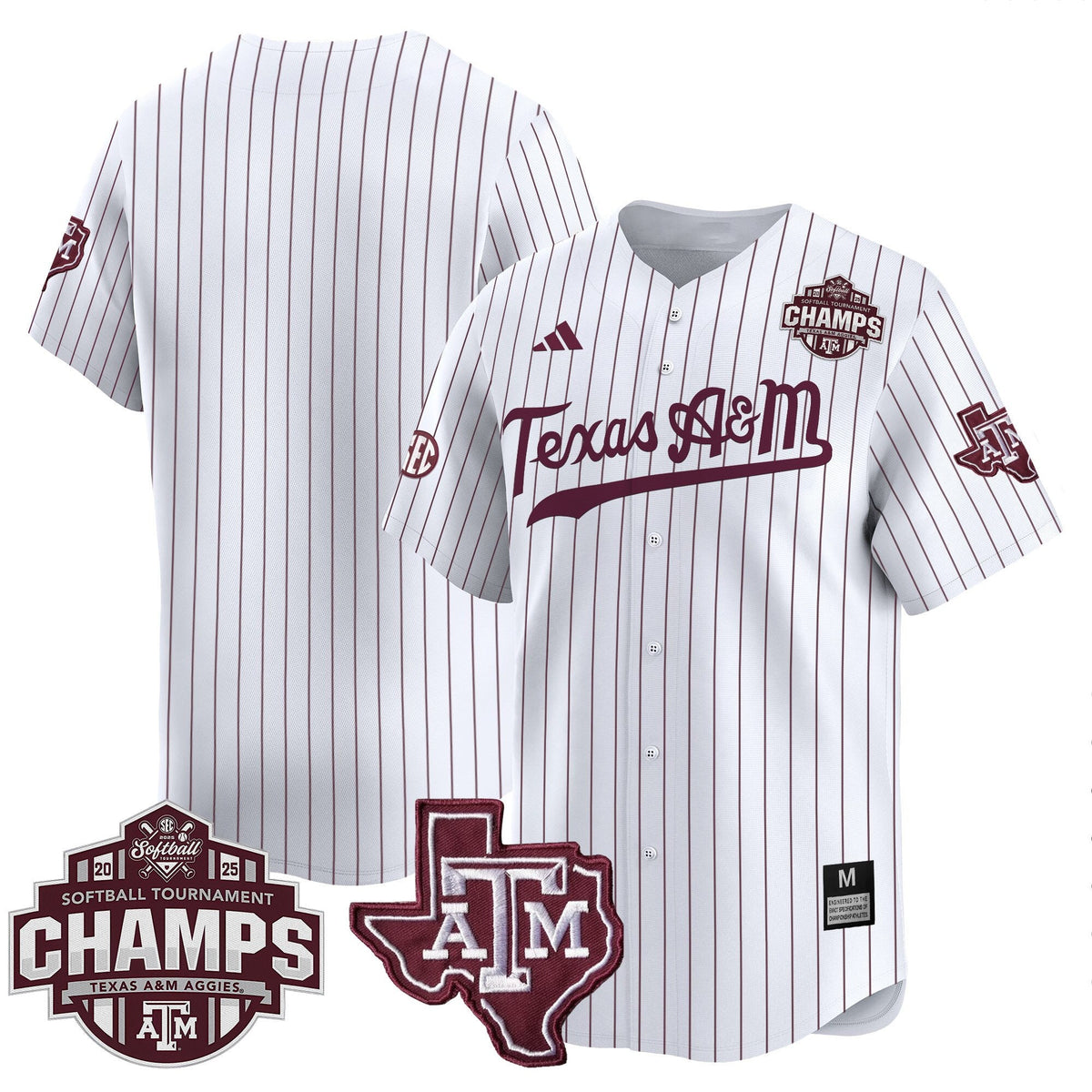 Men's Size - Texas A&M Aggies 2025 SEC Softball Conference Tournament Champions Patch Vapor Premier Limited Jersey - All Stitched - image 8
