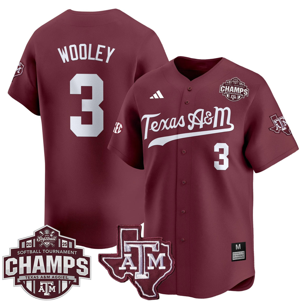 Men's Size - Texas A&M Aggies 2025 SEC Softball Conference Tournament Champions Patch Vapor Premier Limited Jersey - All Stitched - image 11