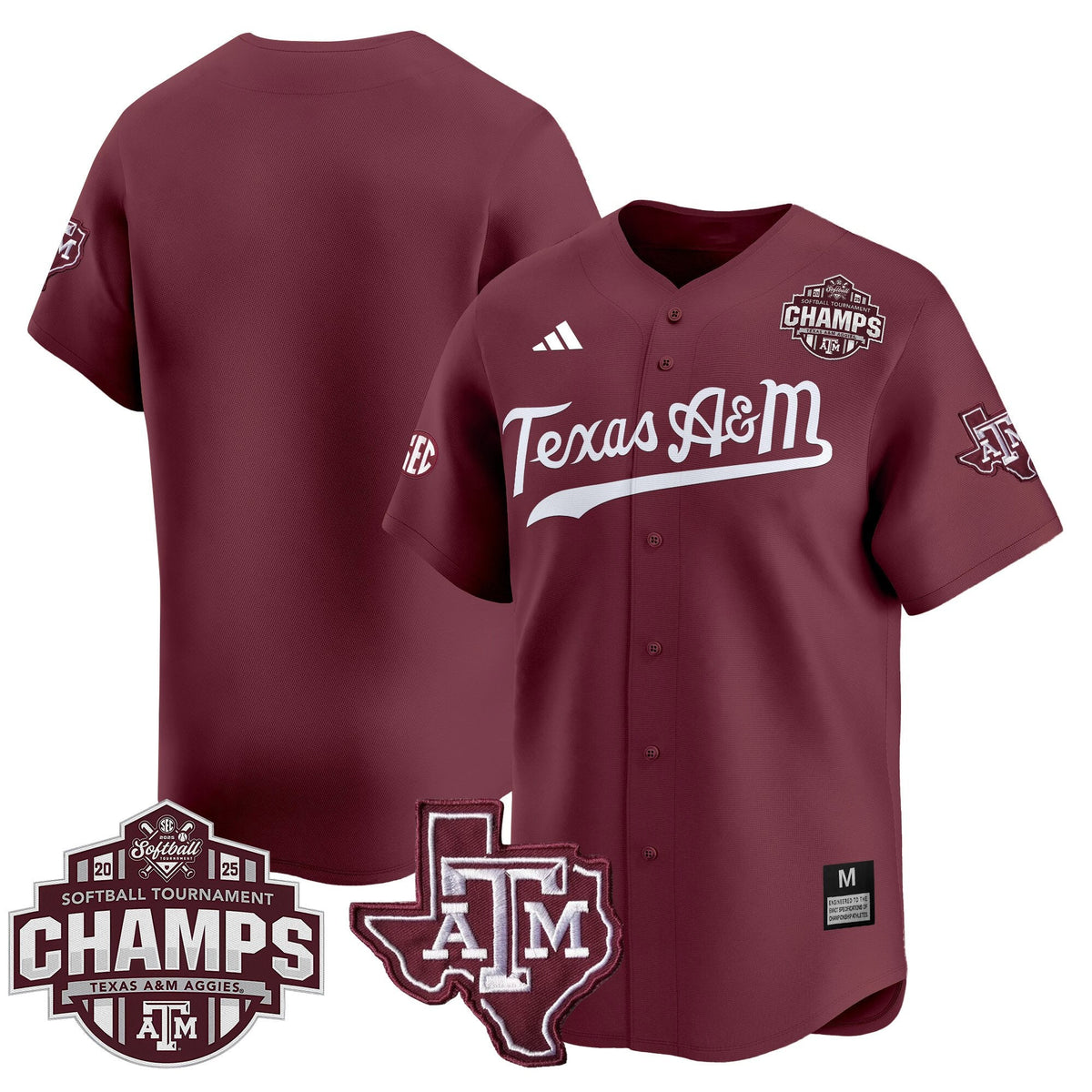 Men's Size - Texas A&M Aggies 2025 SEC Softball Conference Tournament Champions Patch Vapor Premier Limited Jersey - All Stitched - image 16