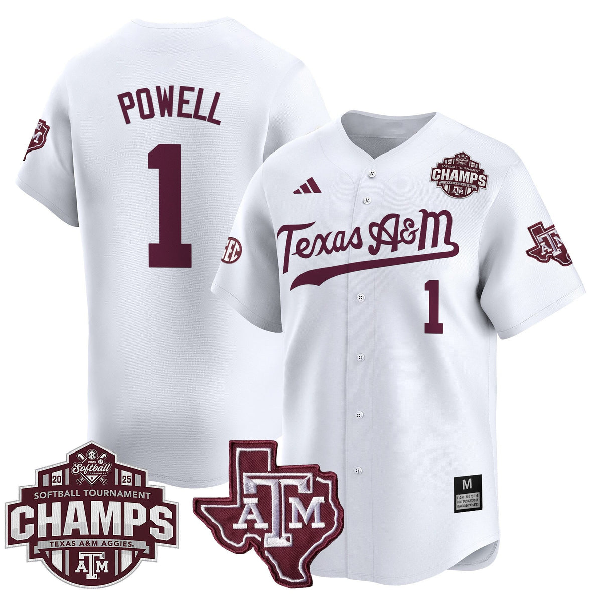 Men's Size - Texas A&M Aggies 2025 SEC Softball Conference Tournament Champions Patch Vapor Premier Limited Jersey - All Stitched - image 17