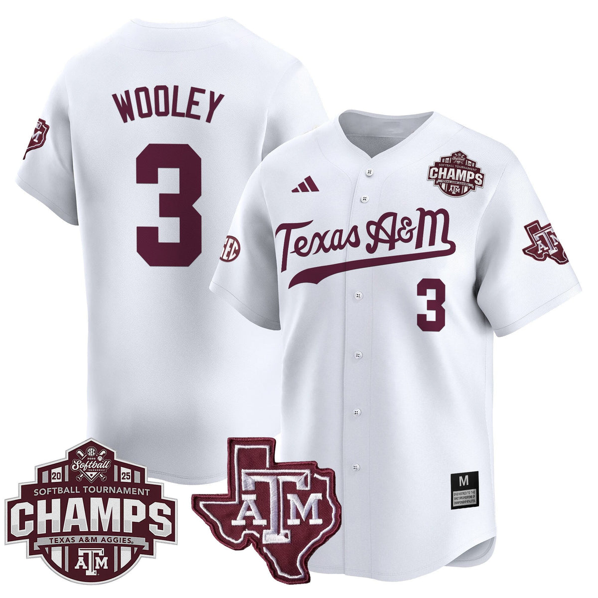 Men's Size - Texas A&M Aggies 2025 SEC Softball Conference Tournament Champions Patch Vapor Premier Limited Jersey - All Stitched - image 19