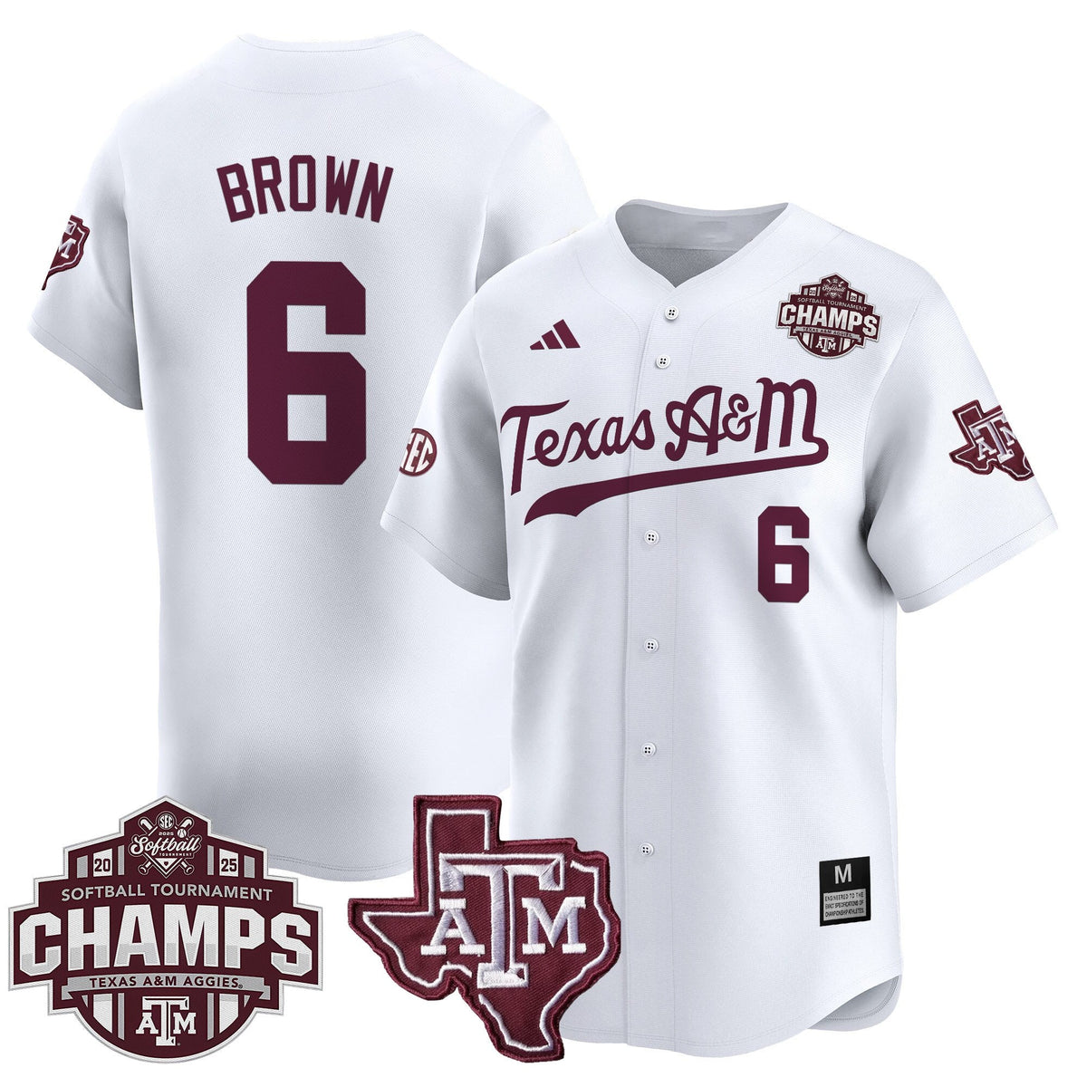 Men's Size - Texas A&M Aggies 2025 SEC Softball Conference Tournament Champions Patch Vapor Premier Limited Jersey - All Stitched - image 20