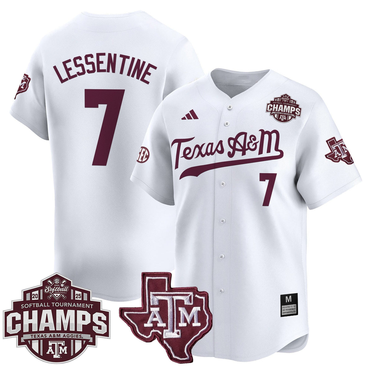 Men's Size - Texas A&M Aggies 2025 SEC Softball Conference Tournament Champions Patch Vapor Premier Limited Jersey - All Stitched - image 21