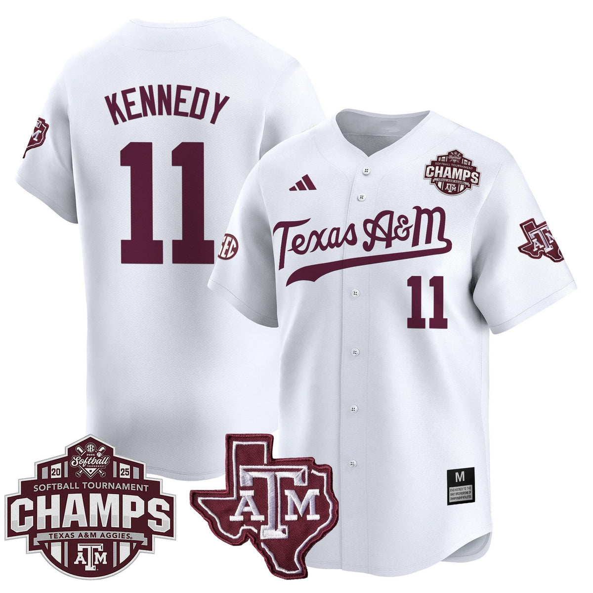 Men's Size - Texas A&M Aggies 2025 SEC Softball Conference Tournament Champions Patch Vapor Premier Limited Jersey - All Stitched - image 23
