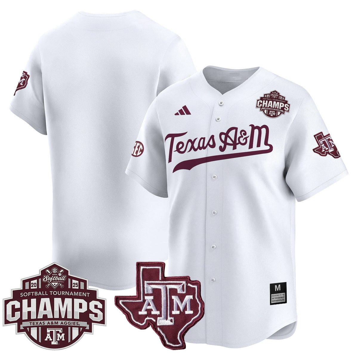 Men's Size - Texas A&M Aggies 2025 SEC Softball Conference Tournament Champions Patch Vapor Premier Limited Jersey - All Stitched - image 24