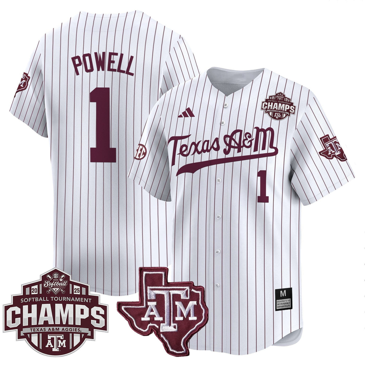 Men's Size - Texas A&M Aggies 2025 SEC Softball Conference Tournament Champions Patch Vapor Premier Limited Jersey - All Stitched - image 1