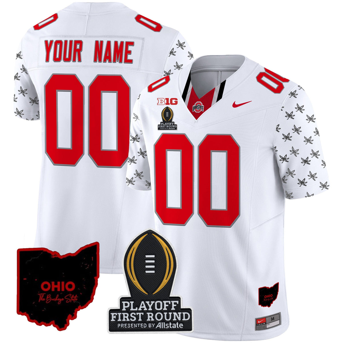 Ohio State Buckeyes 2024 Playoff First Round Patch Vapor Limited Custom Jersey - All Stitched - image 2