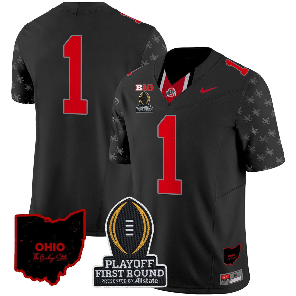 Men's Ohio State Buckeyes 2024 Playoff First Round Patch Vapor Limited Jersey - All Stitched - image 9