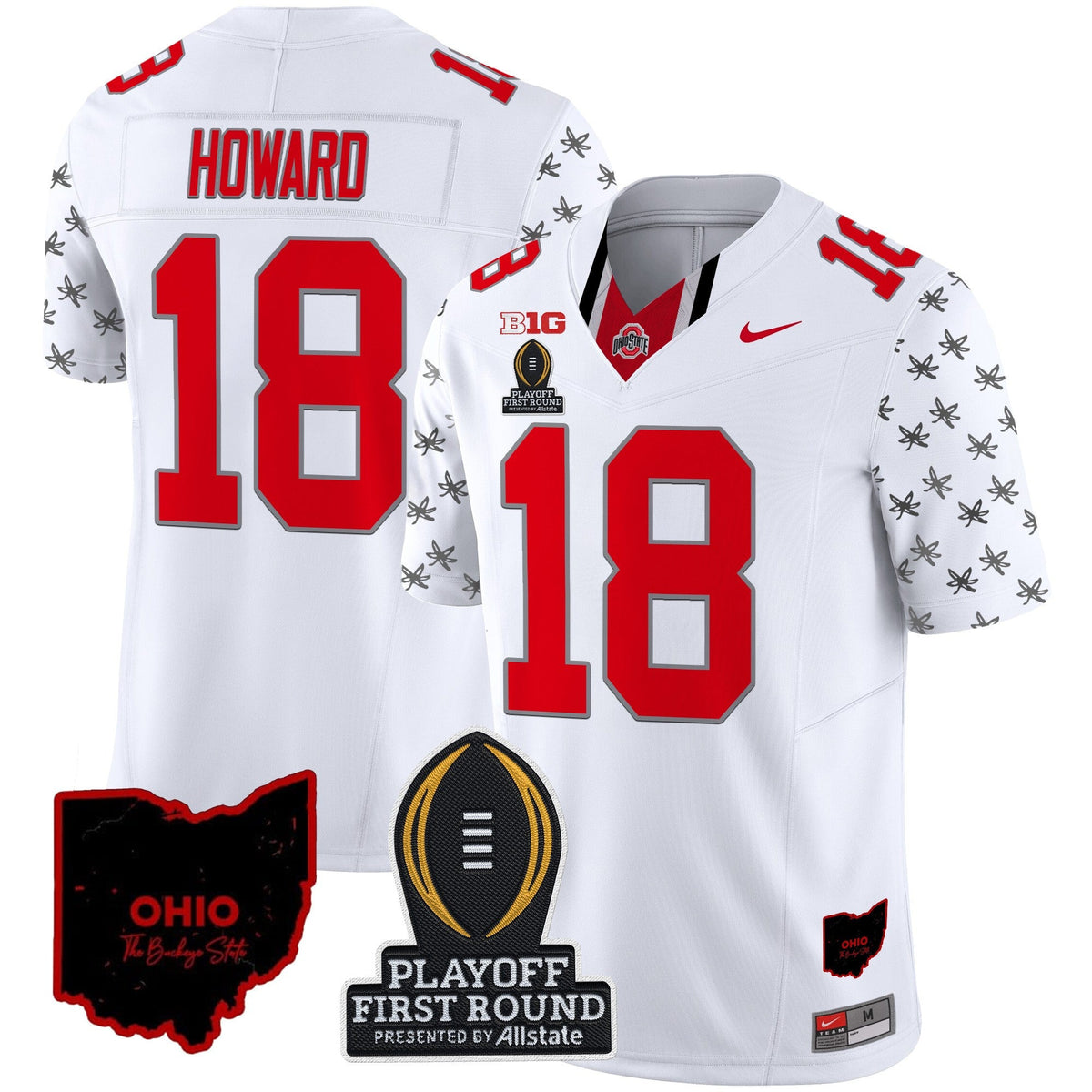 Men's Ohio State Buckeyes 2024 Playoff First Round Patch Vapor Limited Jersey - All Stitched - image 10