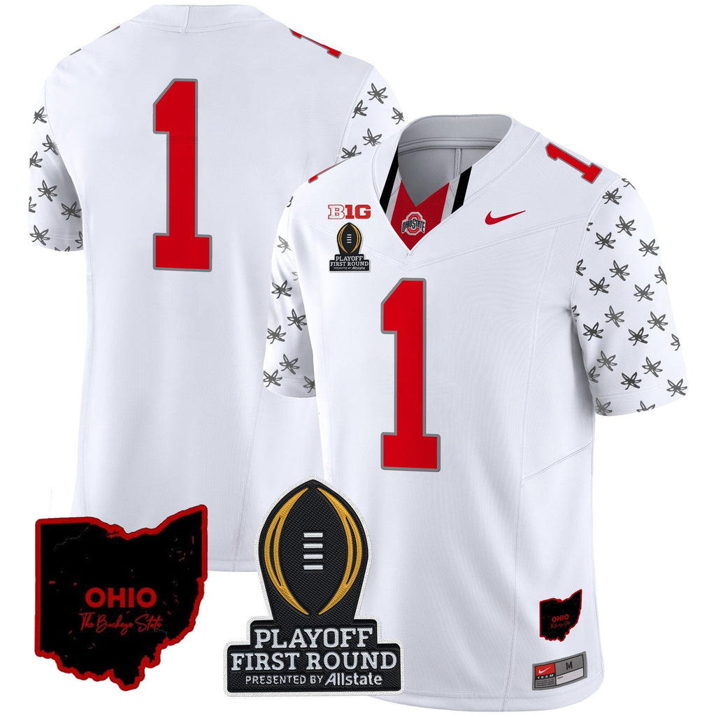 Men's Ohio State Buckeyes 2024 Playoff First Round Patch Vapor Limited Jersey - All Stitched - image 18