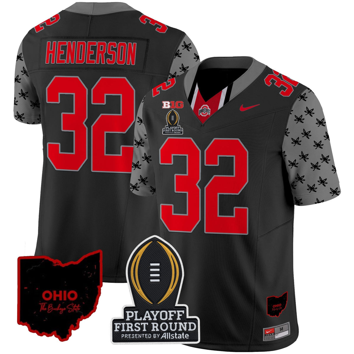 Men's Ohio State Buckeyes 2024 Playoff First Round Patch Vapor Limited Jersey - All Stitched - image 22