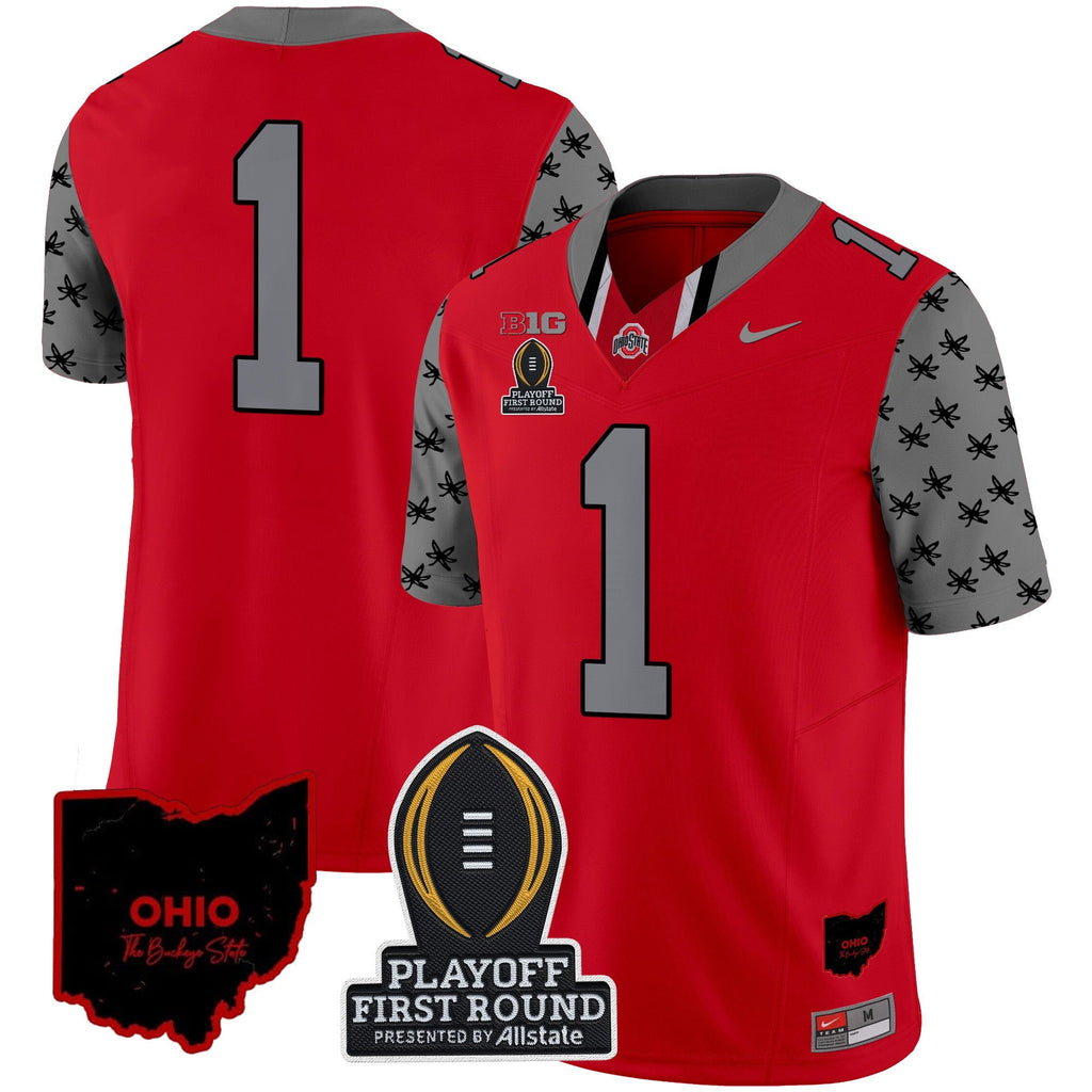 Men's Ohio State Buckeyes 2024 Playoff First Round Patch Vapor Limited Jersey - All Stitched - image 45