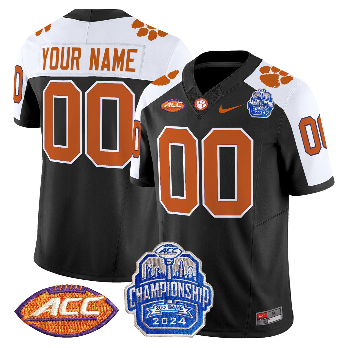 Clemson Tigers 2024 ACC Championship Patch Vapor Limited Custom Jersey - All Stitched - image 2