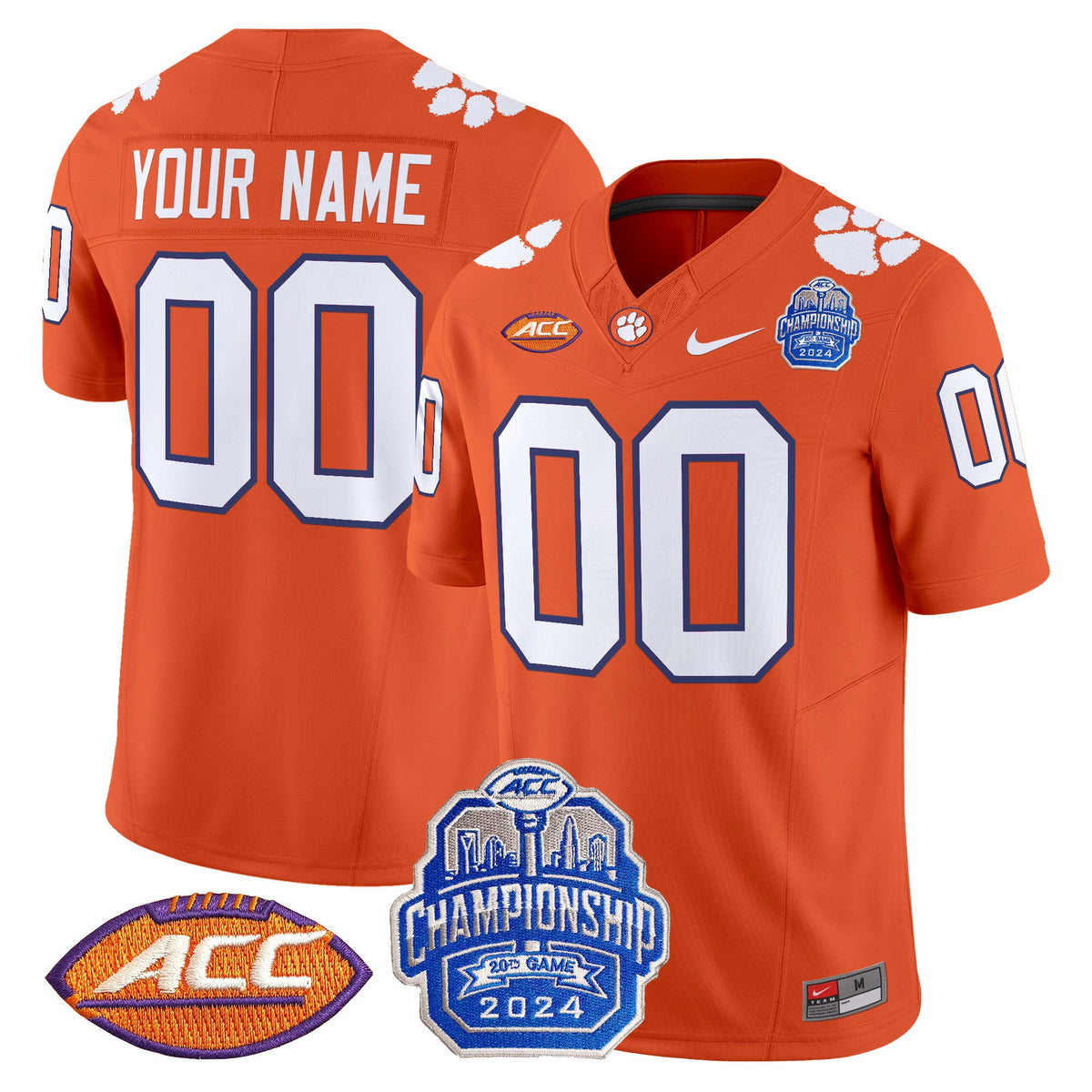 Clemson Tigers 2024 ACC Championship Patch Vapor Limited Custom Jersey - All Stitched - image 3