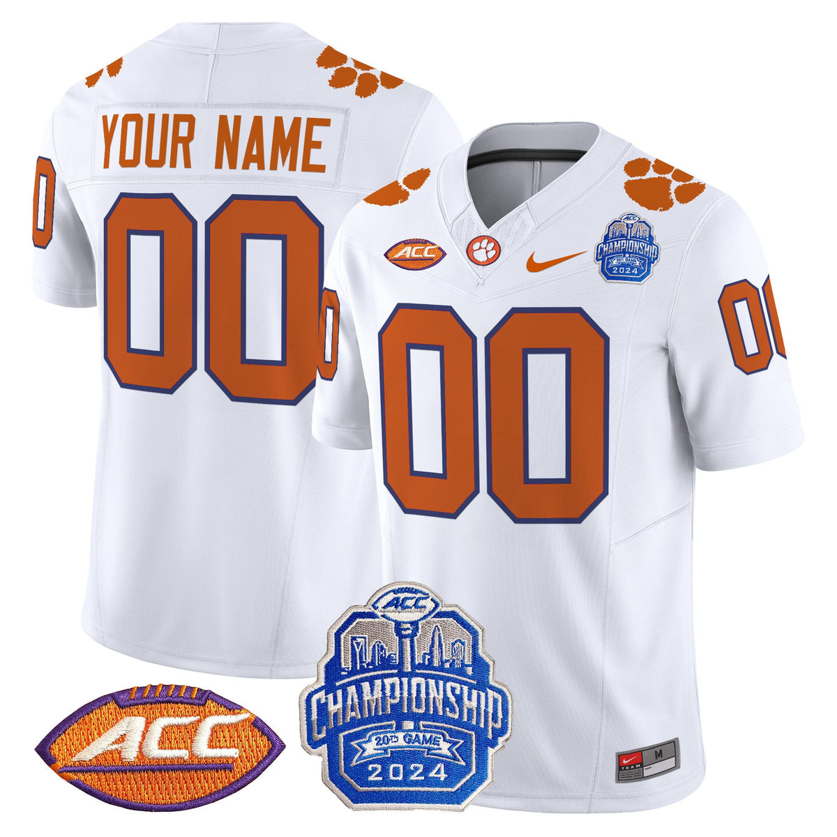 Clemson Tigers 2024 ACC Championship Patch Vapor Limited Custom Jersey - All Stitched - image 5