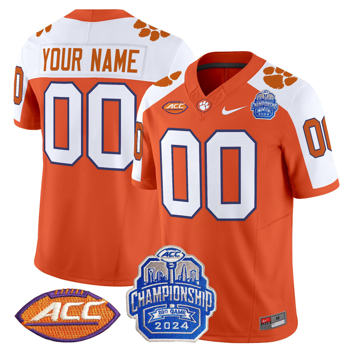 Clemson Tigers 2024 ACC Championship Patch Vapor Limited Custom Jersey - All Stitched - image 1