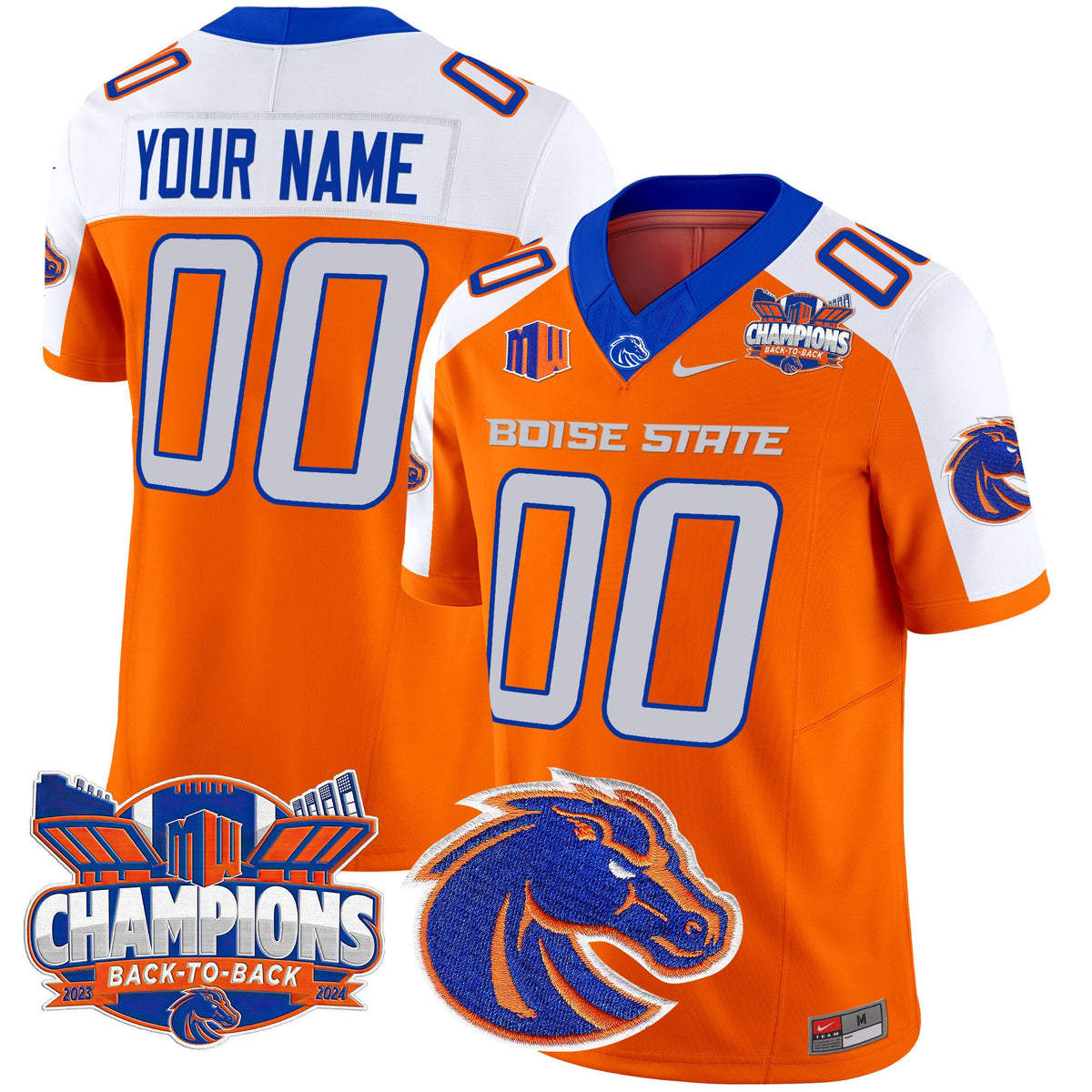 Boise State Broncos 2024 Back To Back Champions Vapor Limited Custom Jersey - All Stitched - image 2