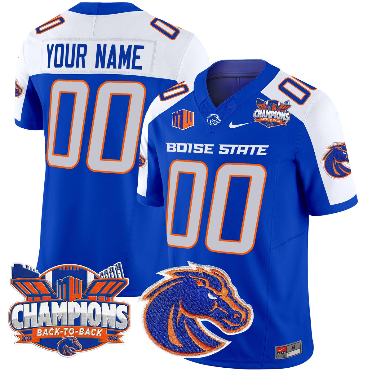 Boise State Broncos 2024 Back To Back Champions Vapor Limited Custom Jersey - All Stitched - image 1