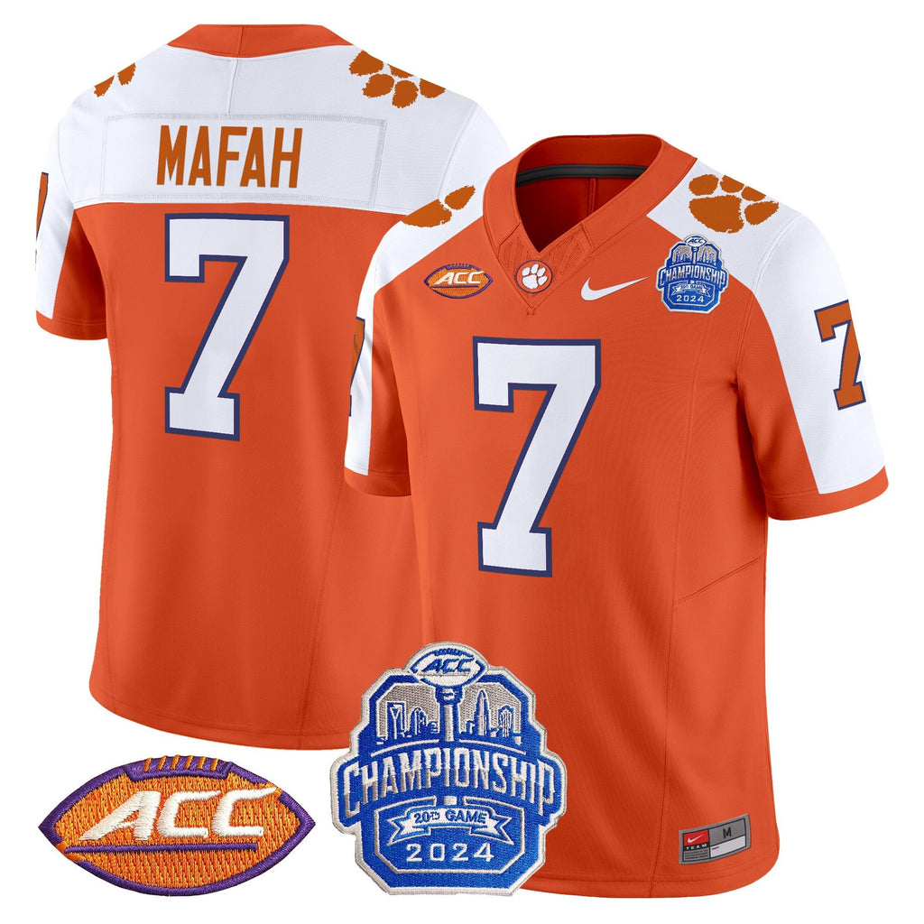 Men's Clemson Tigers 2024 ACC Championship Patch Vapor Limited Jersey - All Stitched - image 2