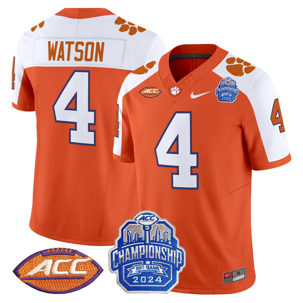 Men's Clemson Tigers 2024 ACC Championship Patch Vapor Limited Jersey - All Stitched - image 4