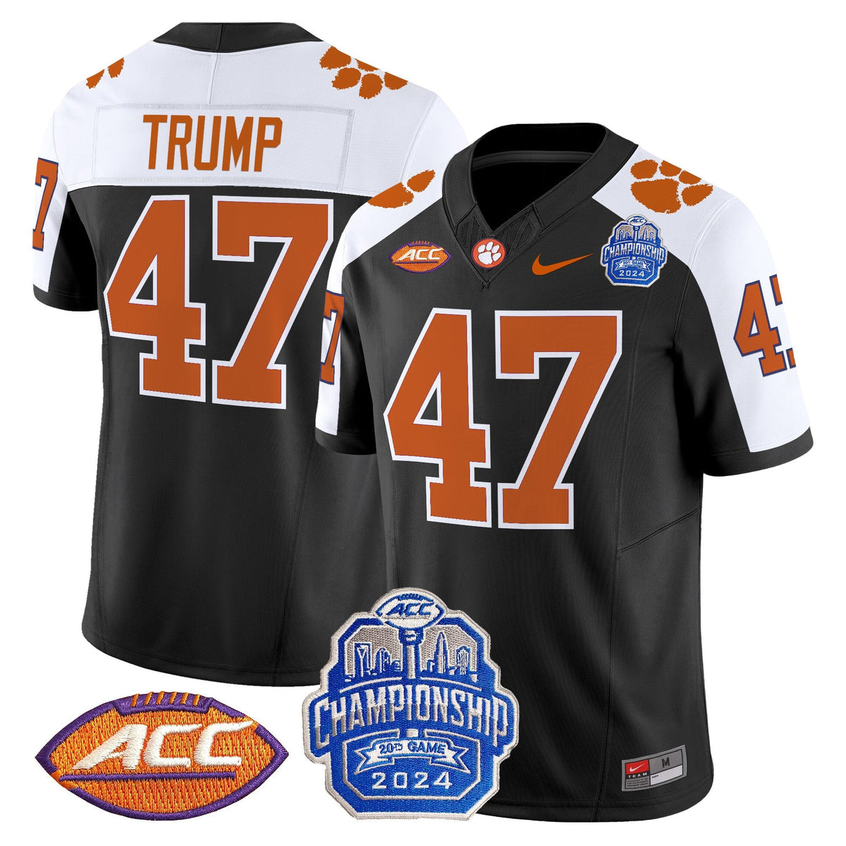 Men's Clemson Tigers 2024 ACC Championship Patch Vapor Limited Jersey - All Stitched - image 17