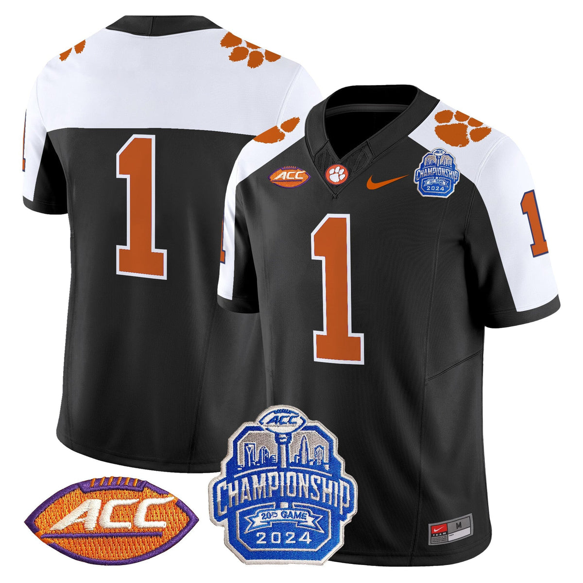 Men's Clemson Tigers 2024 ACC Championship Patch Vapor Limited Jersey - All Stitched - image 18