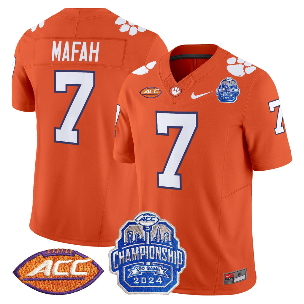 Men's Clemson Tigers 2024 ACC Championship Patch Vapor Limited Jersey - All Stitched - image 20