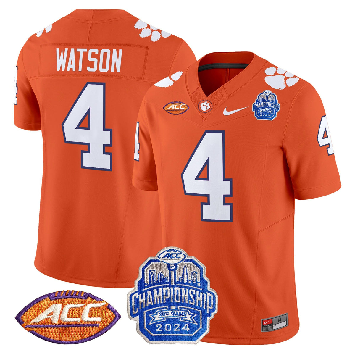 Men's Clemson Tigers 2024 ACC Championship Patch Vapor Limited Jersey - All Stitched - image 22