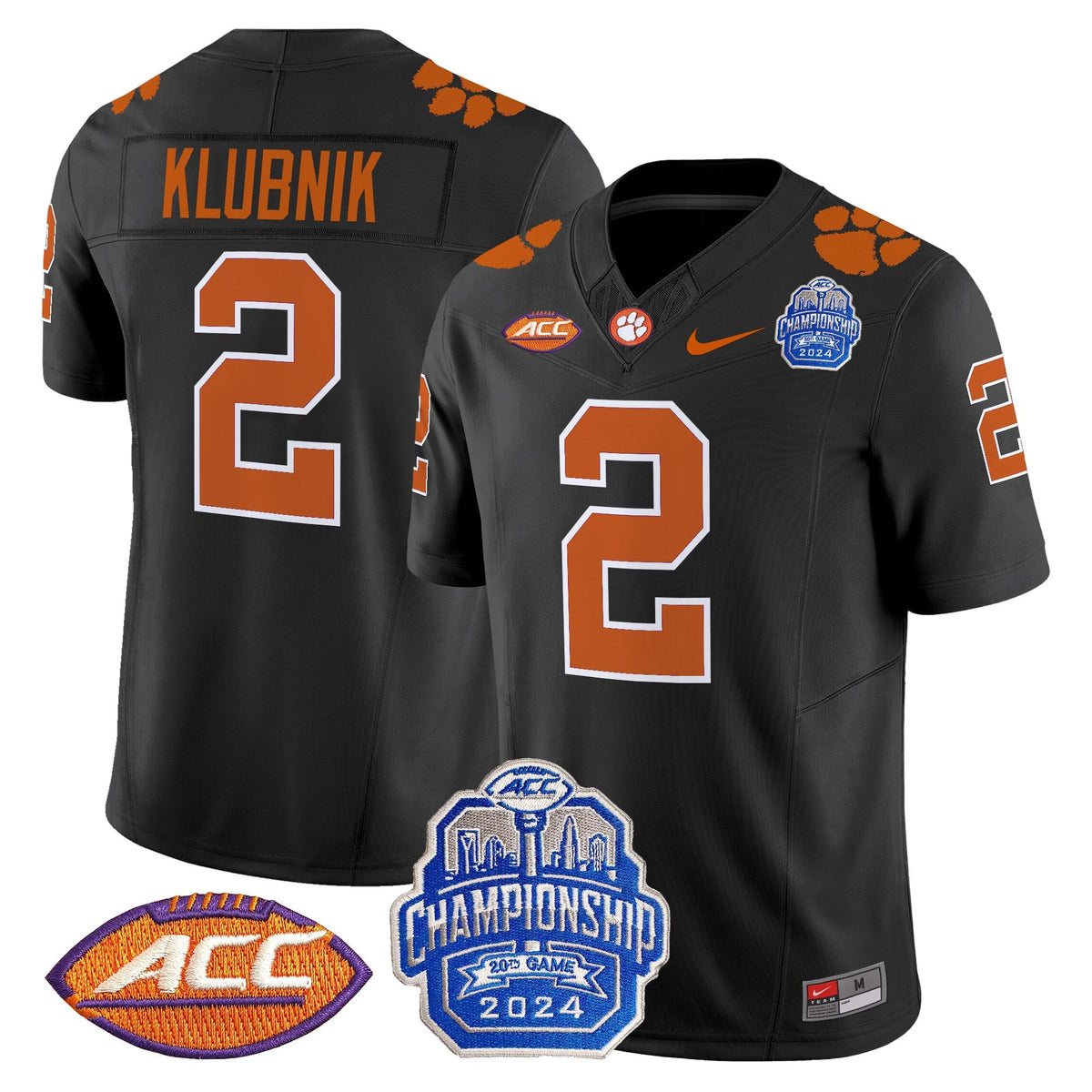 Men's Clemson Tigers 2024 ACC Championship Patch Vapor Limited Jersey - All Stitched - image 28