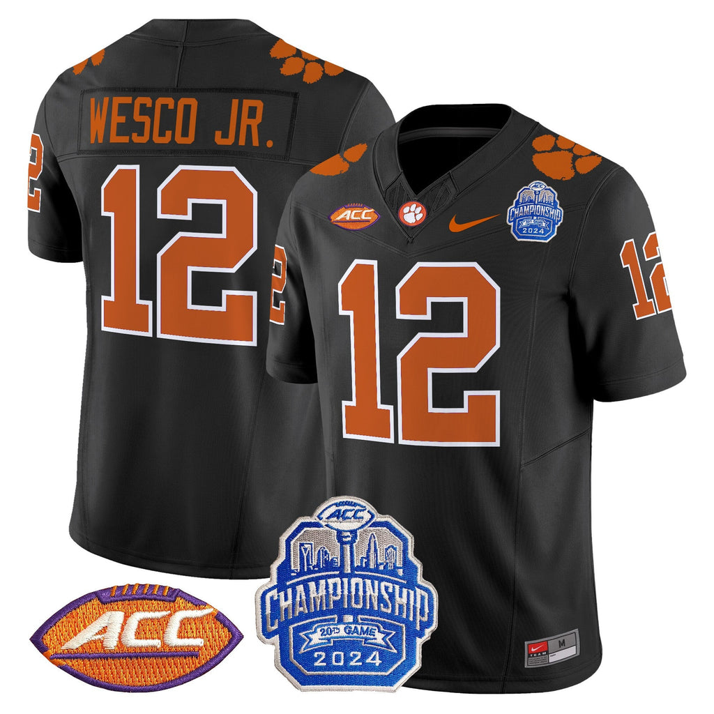 Men's Clemson Tigers 2024 ACC Championship Patch Vapor Limited Jersey - All Stitched - image 30