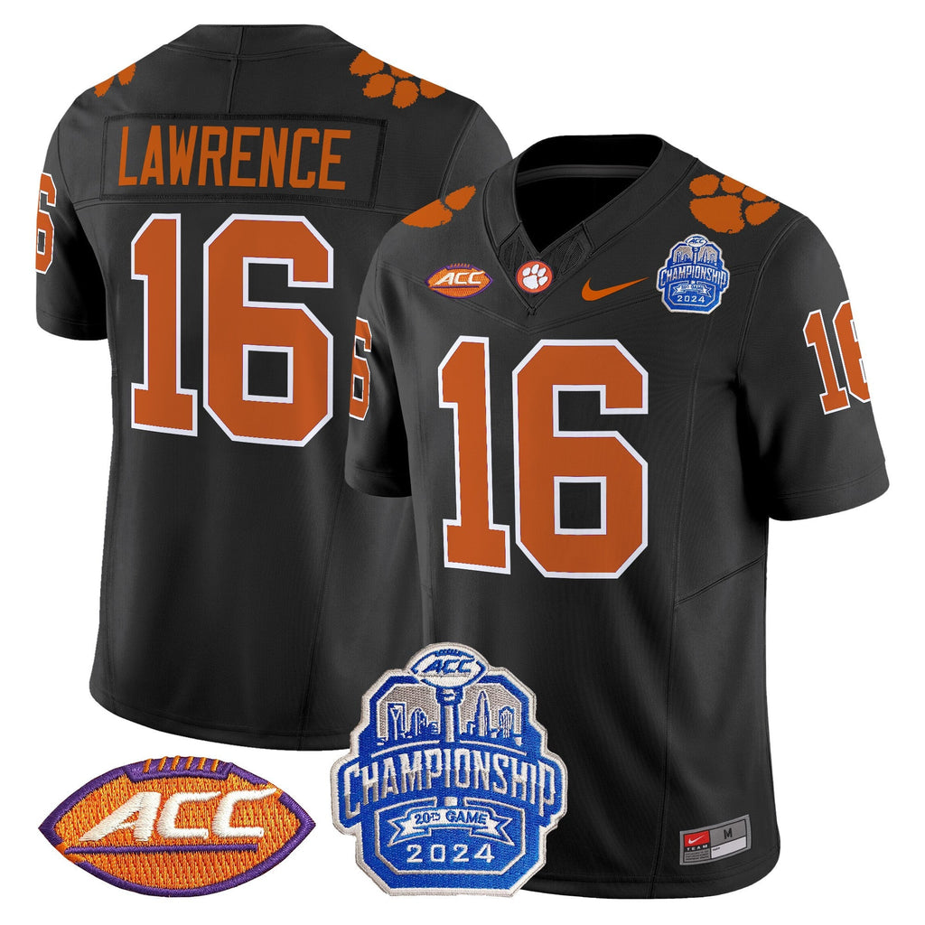 Men's Clemson Tigers 2024 ACC Championship Patch Vapor Limited Jersey - All Stitched - image 32