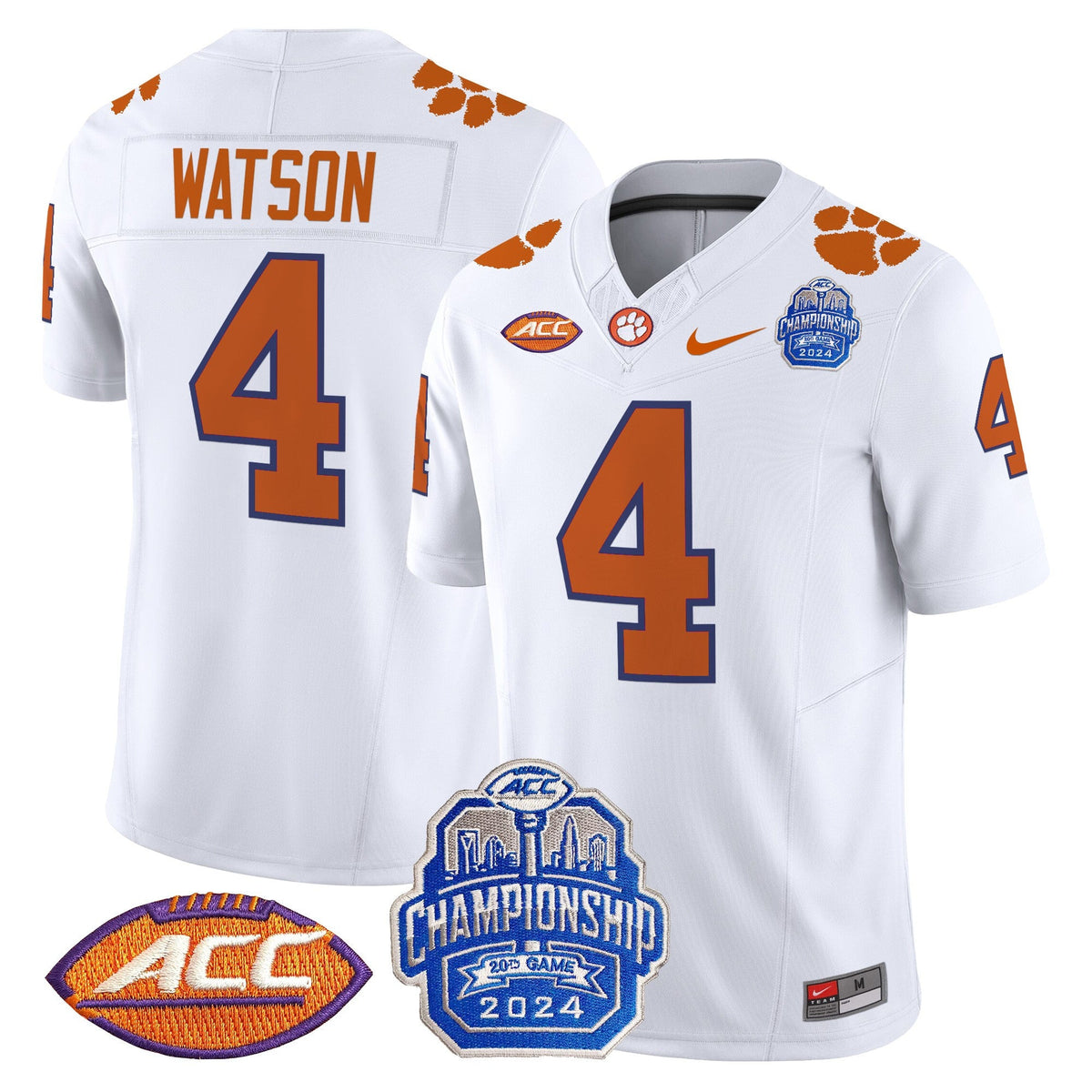 Men's Clemson Tigers 2024 ACC Championship Patch Vapor Limited Jersey - All Stitched - image 40
