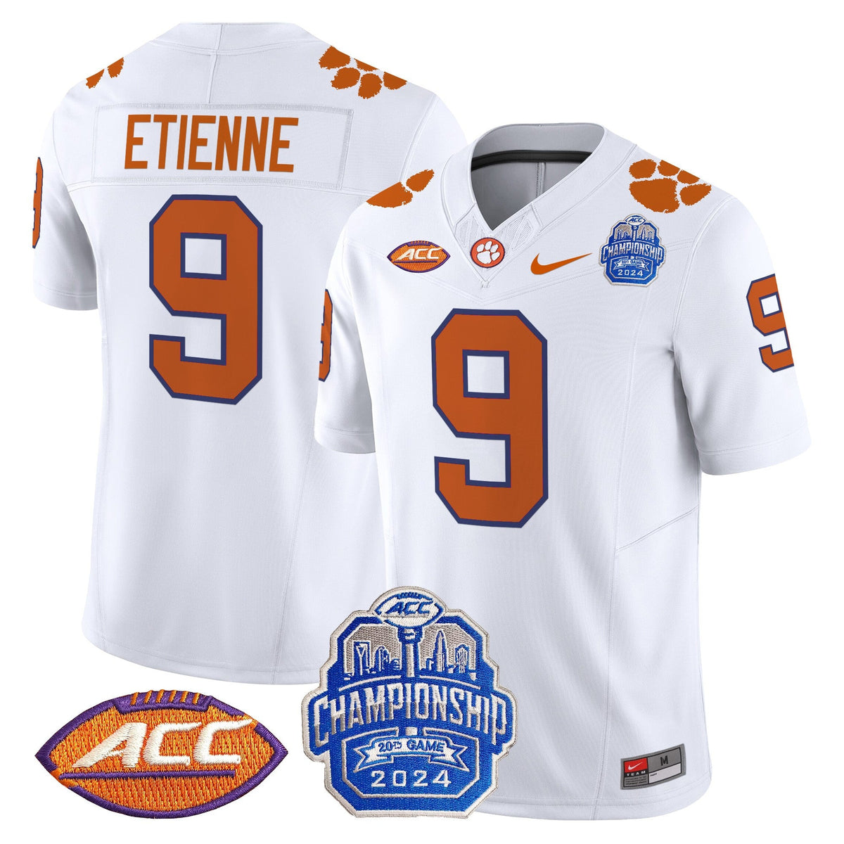 Men's Clemson Tigers 2024 ACC Championship Patch Vapor Limited Jersey - All Stitched - image 42