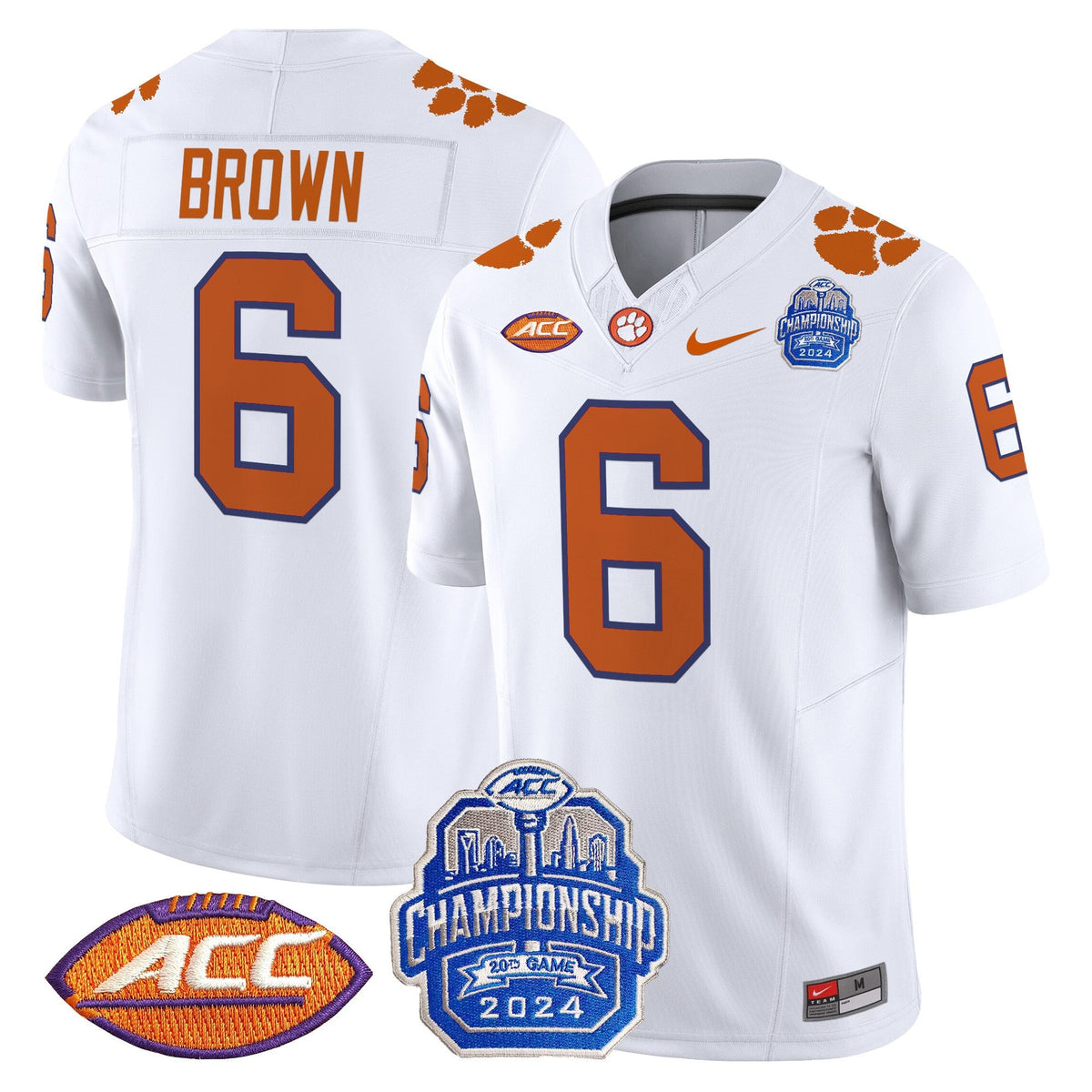 Men's Clemson Tigers 2024 ACC Championship Patch Vapor Limited Jersey - All Stitched - image 43