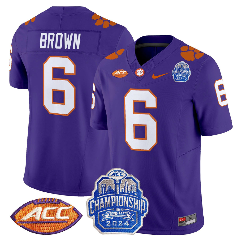 Men's Clemson Tigers 2024 ACC Championship Patch Vapor Limited Jersey - All Stitched - image 52