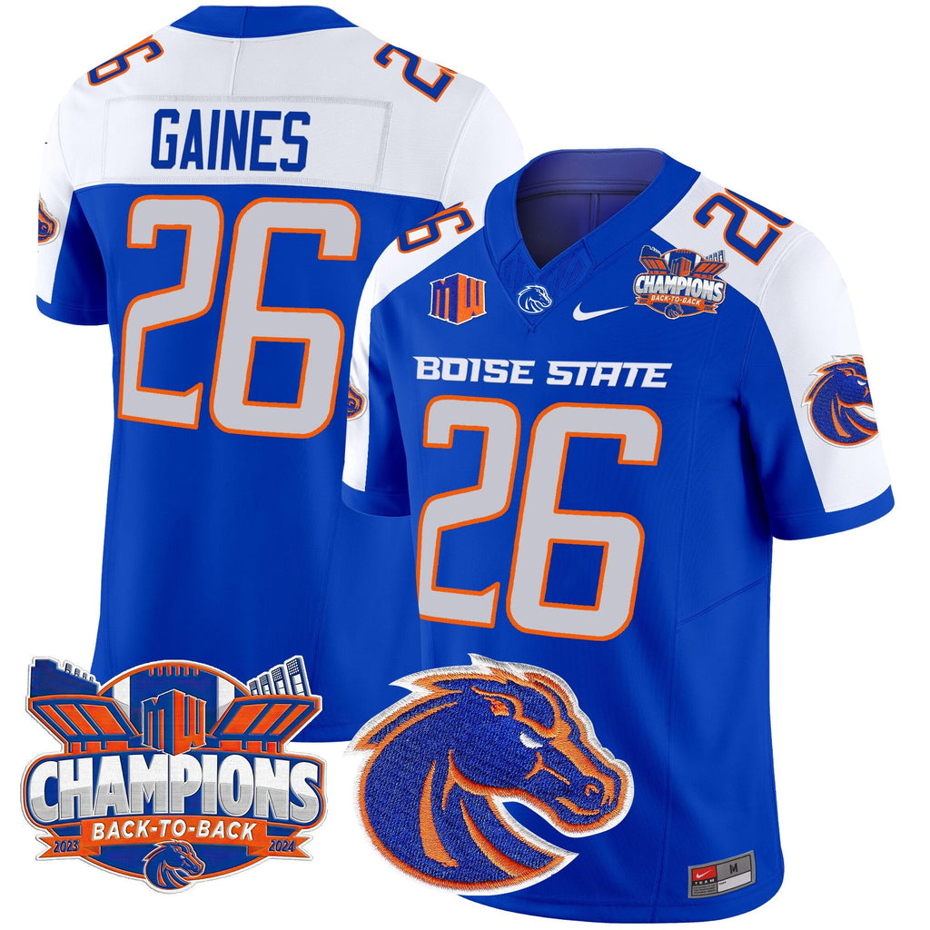 Men's Boise State Broncos 2024 Back To Back Champions Vapor Limited Jersey - All Stitched - image 4