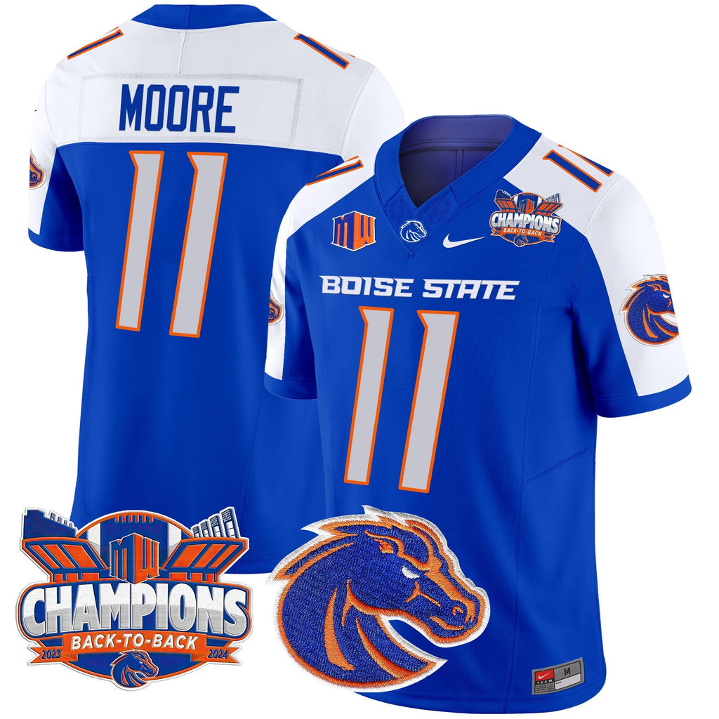 Men's Boise State Broncos 2024 Back To Back Champions Vapor Limited Jersey - All Stitched - image 5
