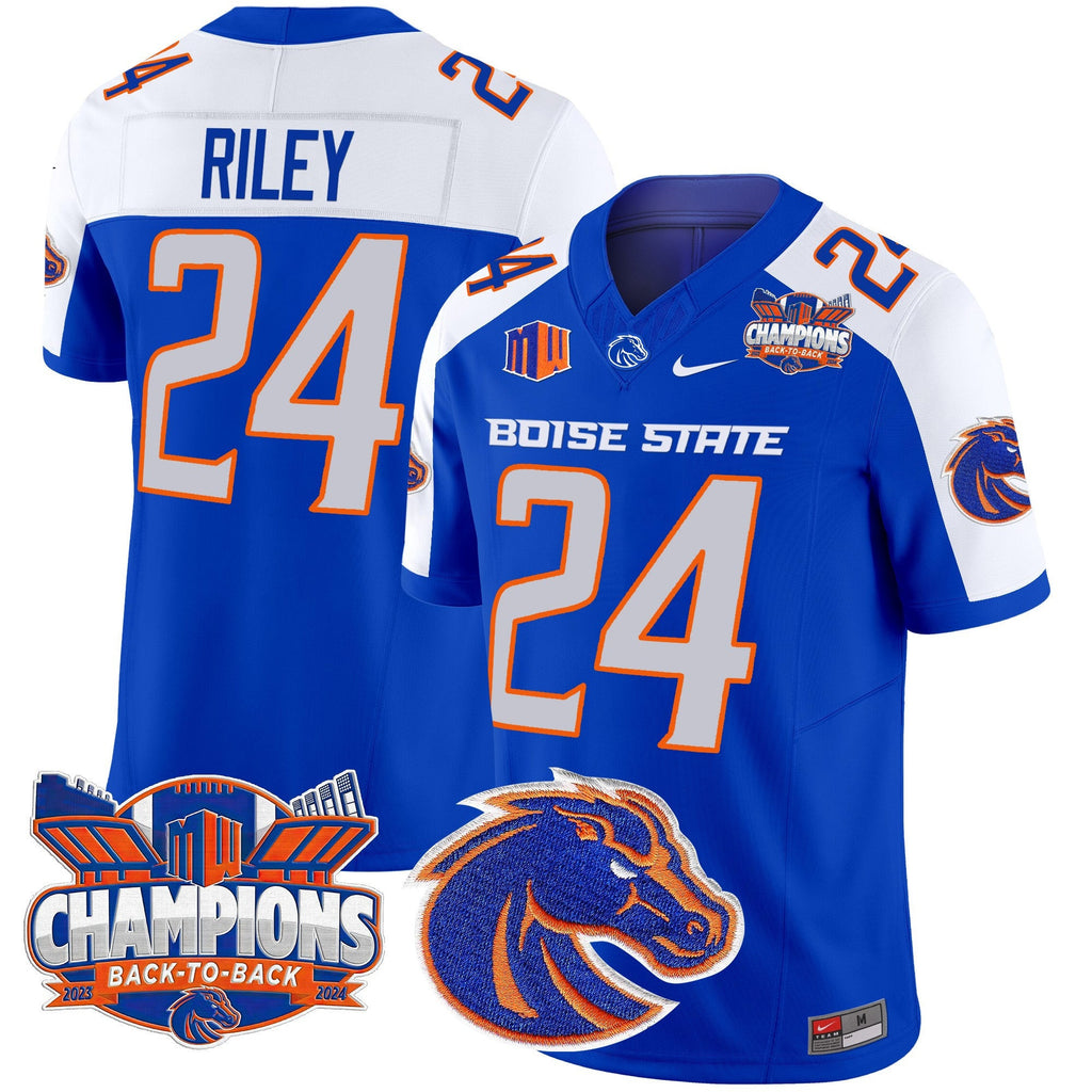 Men's Boise State Broncos 2024 Back To Back Champions Vapor Limited Jersey - All Stitched - image 7