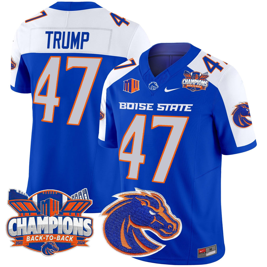 Men's Boise State Broncos 2024 Back To Back Champions Vapor Limited Jersey - All Stitched - image 8