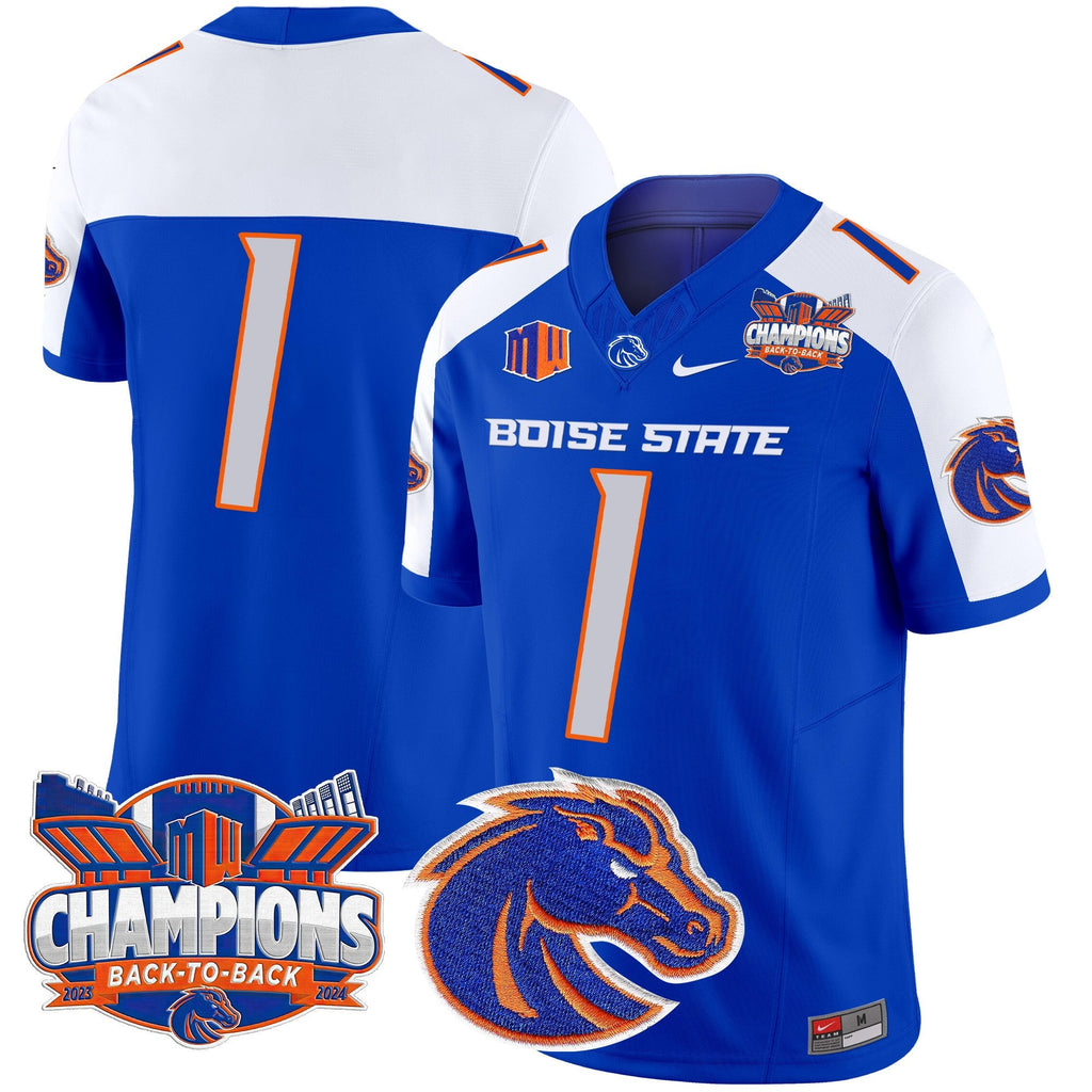 Men's Boise State Broncos 2024 Back To Back Champions Vapor Limited Jersey - All Stitched - image 9