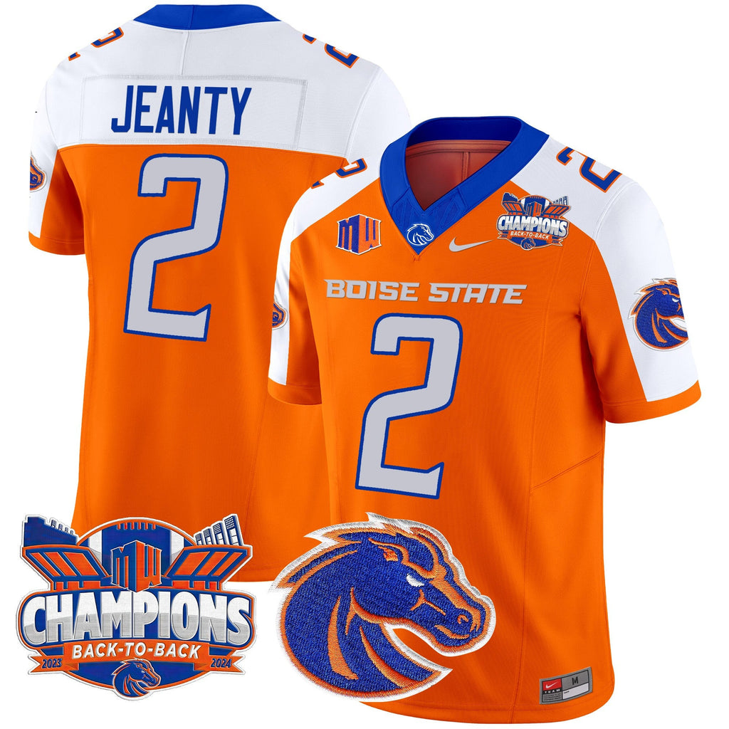 Men's Boise State Broncos 2024 Back To Back Champions Vapor Limited Jersey - All Stitched - image 10