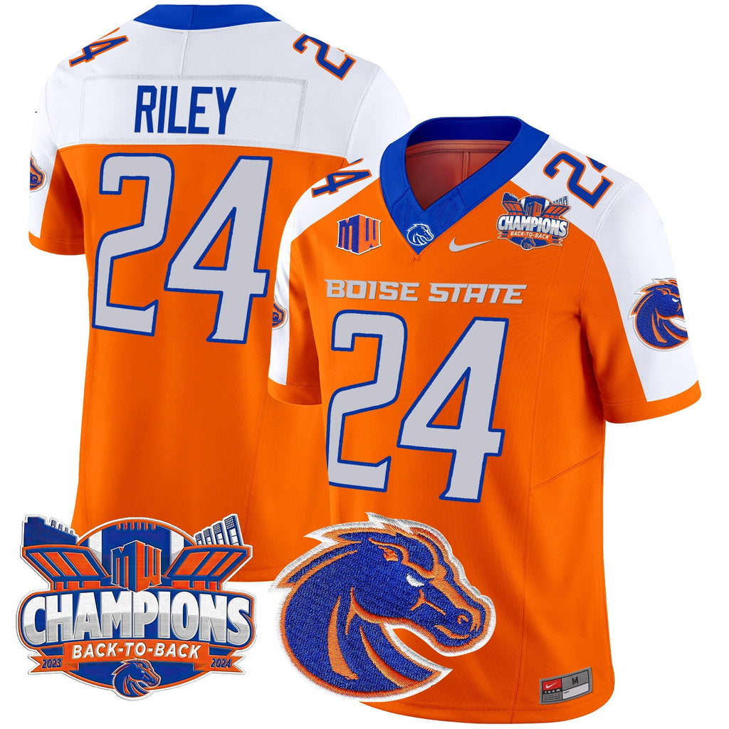 Men's Boise State Broncos 2024 Back To Back Champions Vapor Limited Jersey - All Stitched - image 16