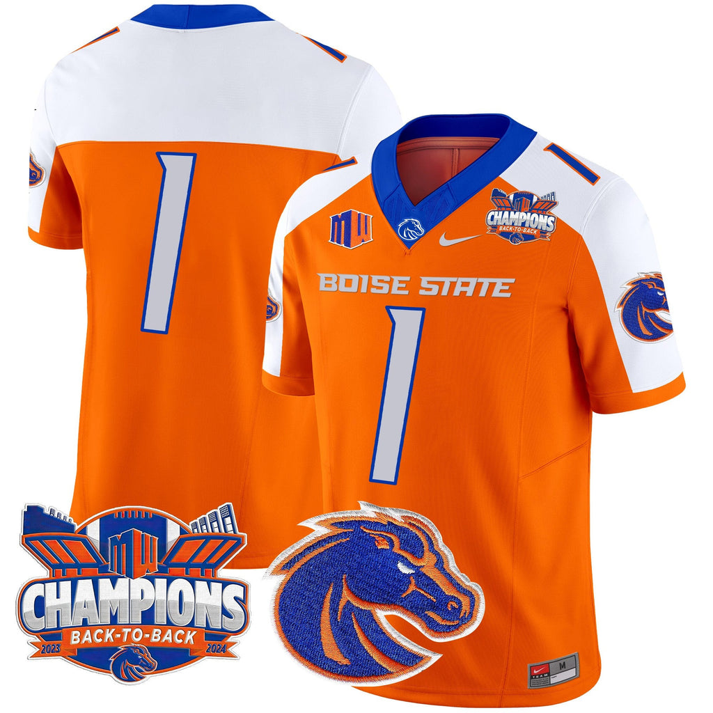 Men's Boise State Broncos 2024 Back To Back Champions Vapor Limited Jersey - All Stitched - image 18