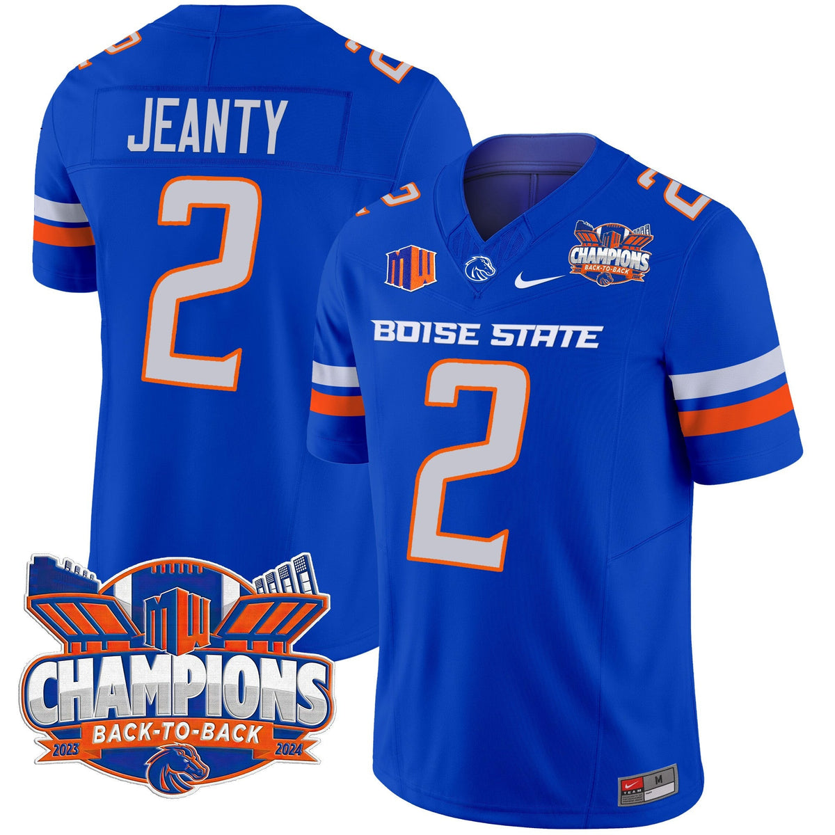 Men's Boise State Broncos 2024 Back To Back Champions Vapor Limited Jersey - All Stitched - image 19