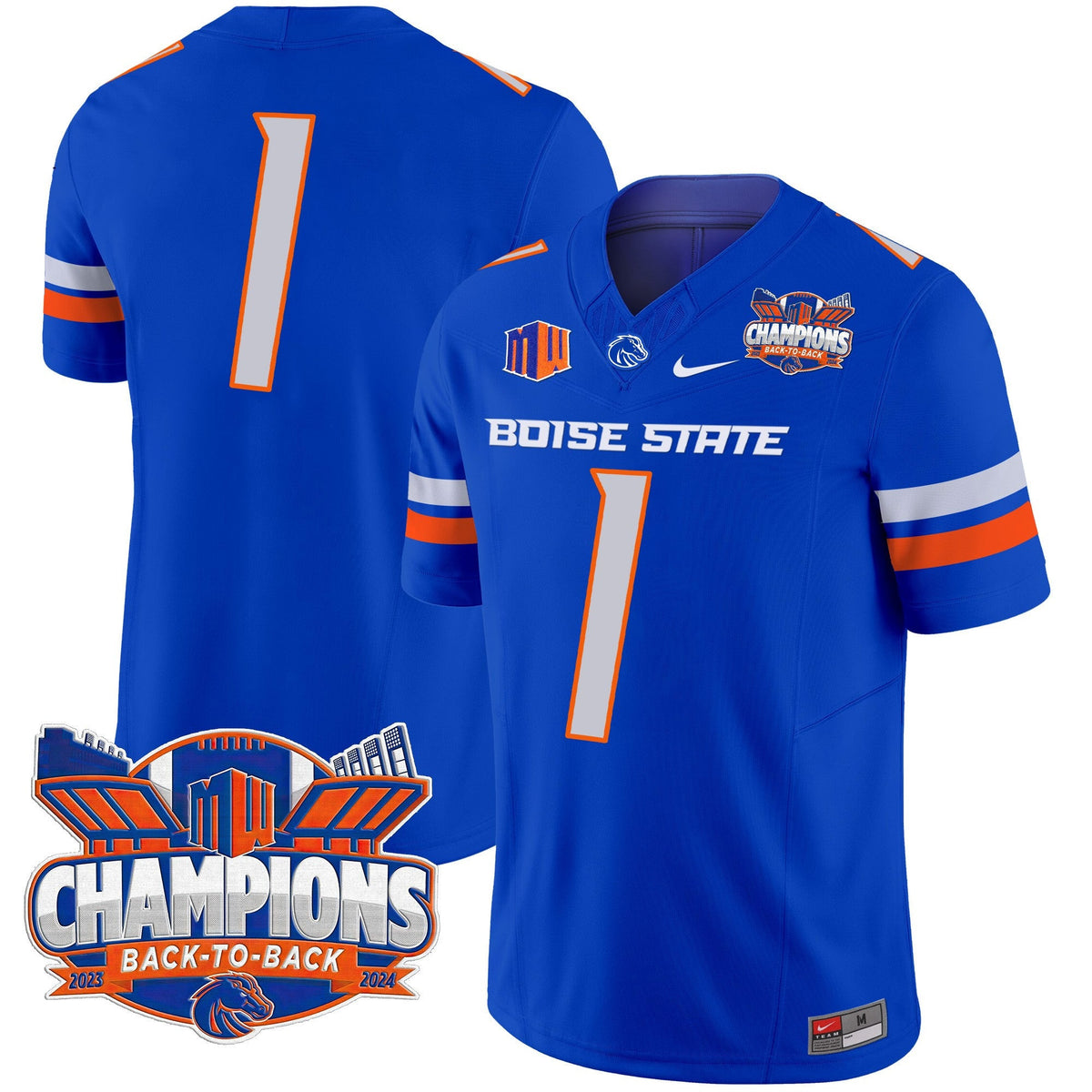 Men's Boise State Broncos 2024 Back To Back Champions Vapor Limited Jersey - All Stitched - image 27
