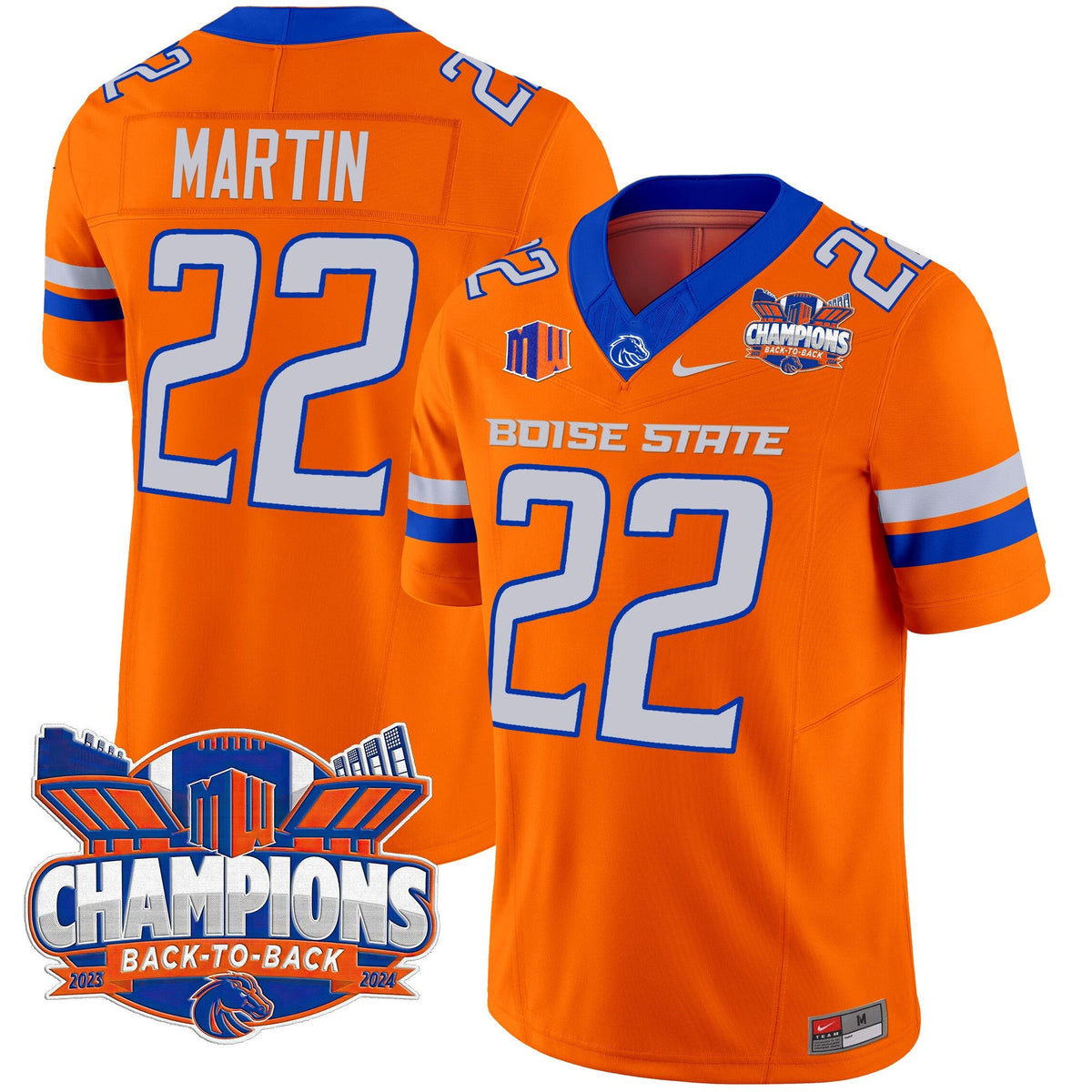 Men's Boise State Broncos 2024 Back To Back Champions Vapor Limited Jersey - All Stitched - image 33