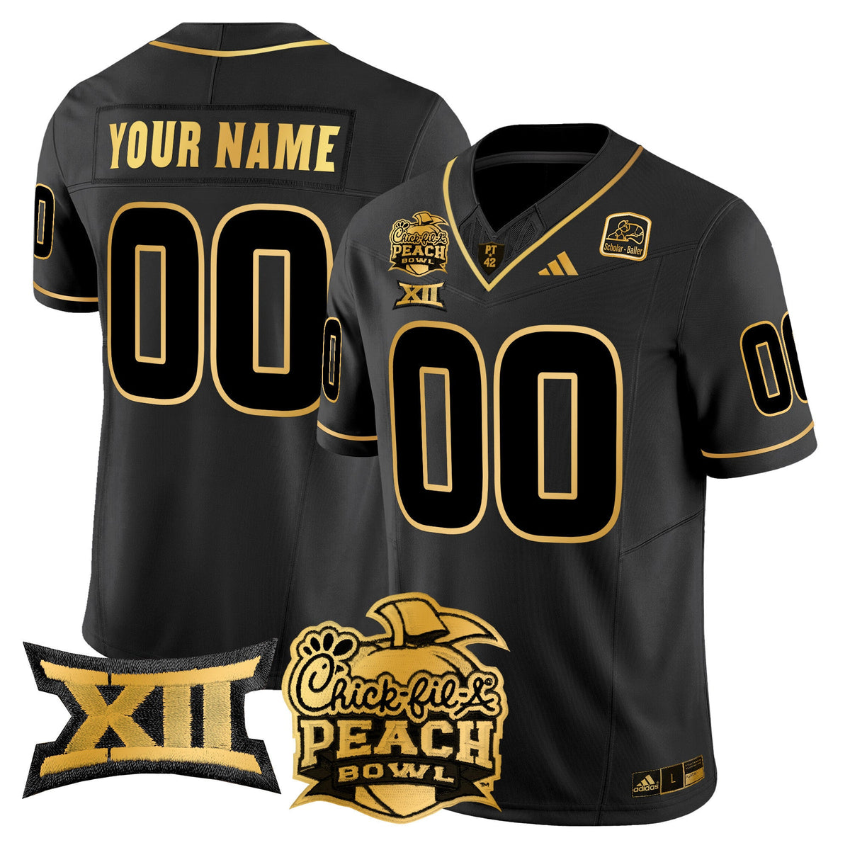 Arizona State Sun Devils 2025 Peach Bowl Gold Vapor Limited Custom Jersey - All Stitched - image 3