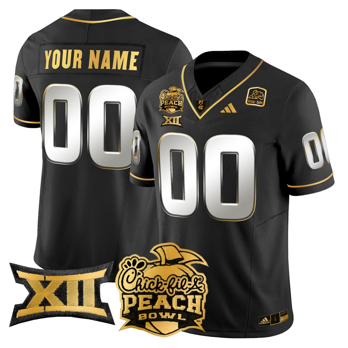 Arizona State Sun Devils 2025 Peach Bowl Gold Vapor Limited Custom Jersey - All Stitched - image 4