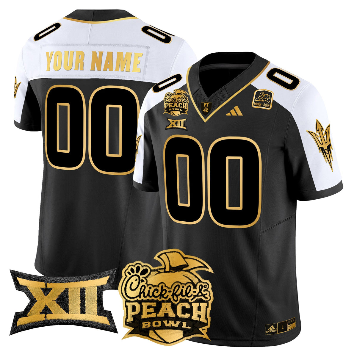 Arizona State Sun Devils 2025 Peach Bowl Gold Vapor Limited Custom Jersey - All Stitched - image 1