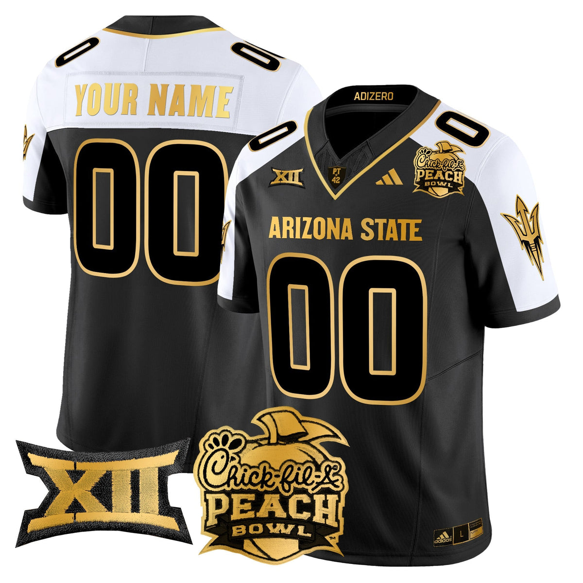 Arizona State Sun Devils 2025 Peach Bowl Gold Vapor Limited Custom Jersey V2 - All Stitched - image 1